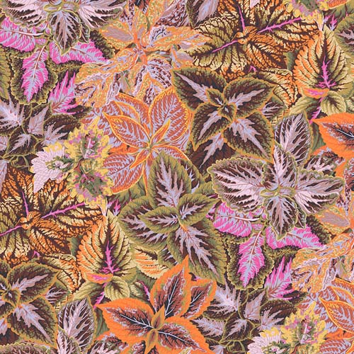 Kaffe Collective - August 2025 - Bold Leaves - Brown- olive, gold & orange