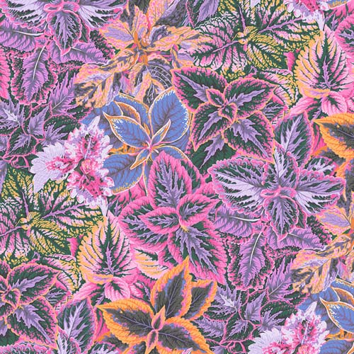 Kaffe Collective - August 2025 - Bold Leaves - Pink- pink, peach & lavender