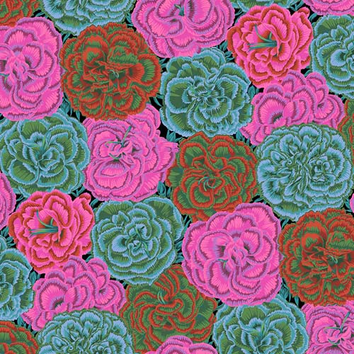 Kaffe Collective - August 2025 - Picotee Carnations - Dark- pink ,green&rust