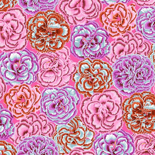 Kaffe Collective - August 2025 - Picotee Carnations - Pink -pink, aqua & purple