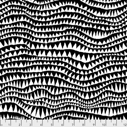 Sharks Teeth - Black - Feb. 2021 - Black on white-  Kaffe Fassett Coll.
