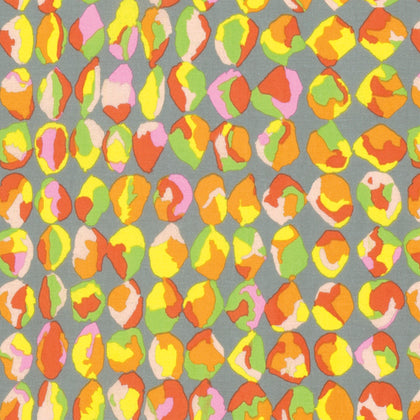 Baubles - Yellow - Yellow Green Orange & Pink on Grey - Spring 2017 - Kaffe