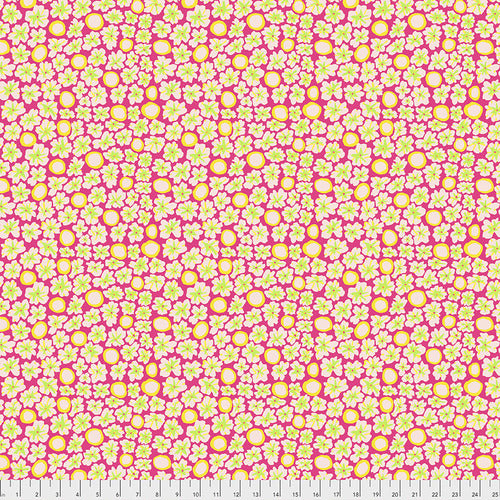 Primulas - Pink - Pink Lime Green & Yellow on Hot Pink-Kaffe Fassett Collect