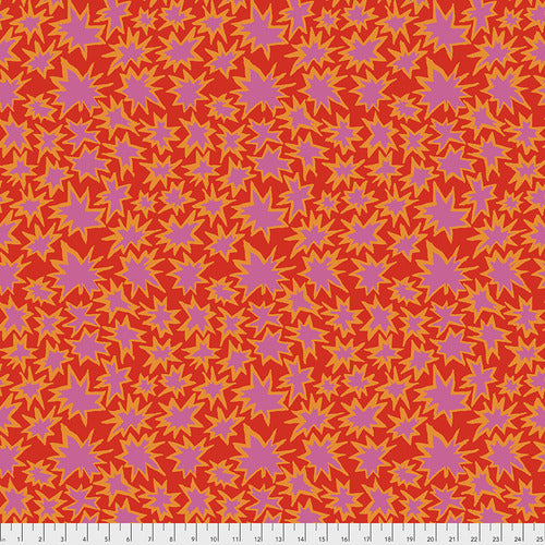 Bang - Red - Pink Outlined in Yellow on Red-Kaffe Fassett Collective Spring