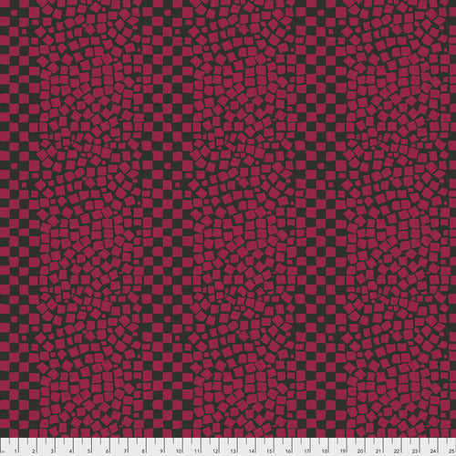 Chips - Charcoal - Pink Square Chips on Charcoal Grey - Kaffe Fassett Collective