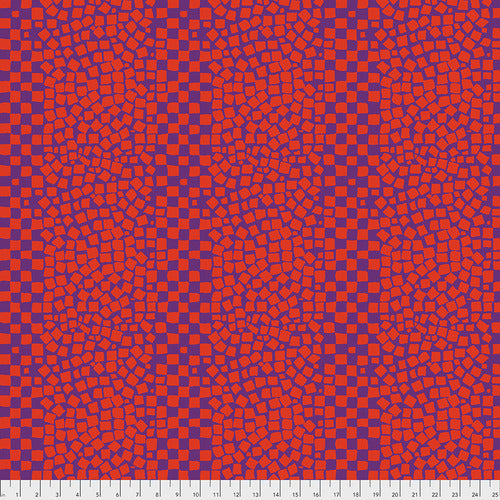 Chips - Purple - Red Square Chips on Purple - Kaffe Fassett Collective Spring