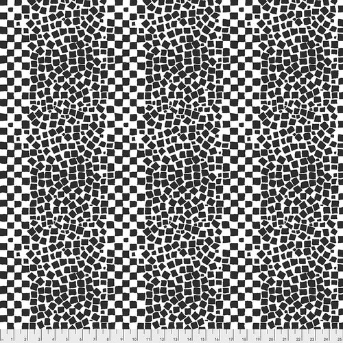 Chips - White - Black Square Chips on White-Kaffe Fassett Collective Spring 2