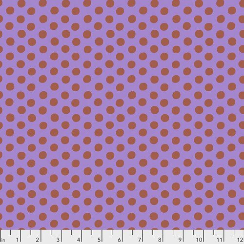 Spot - Autumn-Kaffe Fassett Classics-Rust Dots on Light Purple-Feb. 2020