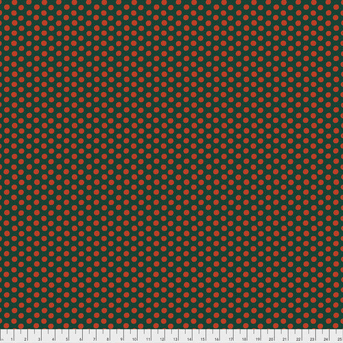 Spot - Forest - Orange Dots on Forest Green - Spring 2019 - Kaffe Fasset