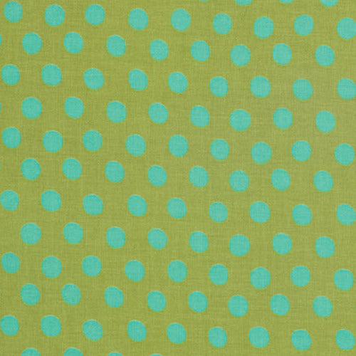 Spot - Pond - Kaffe Fassett Classics - Aqua Dots on Moss Green