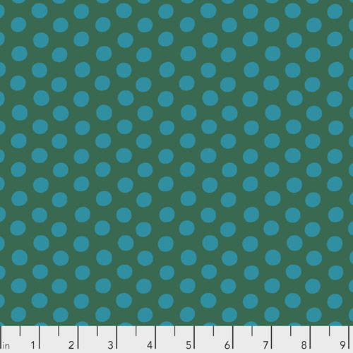 Spot - Pacific - Kaffe Fassett Classics - Blue dot on green