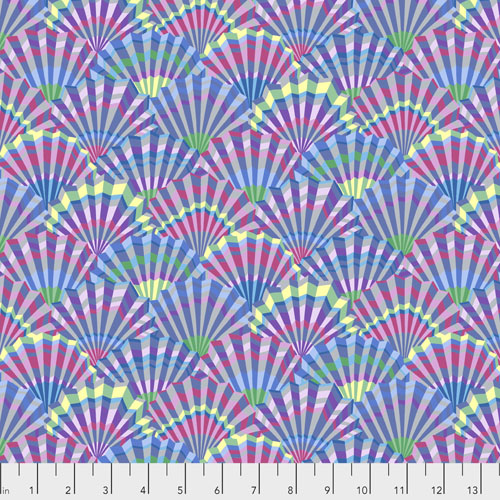 Paper Fans - Cool -purple/pink/green/blue fans - by Kaffe Fassett