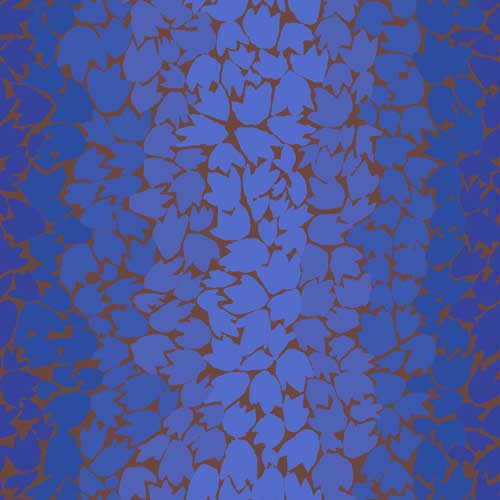 Ombre Leaves-Blue-Blue Ombre Leaves on Rust-Feb. 2020-Kaffe Fassett Collectv