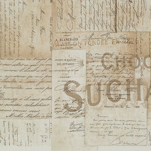 Eclectic Elements - French Script - Neutral - Text on Beige/Cream Background