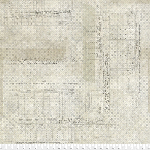 Memoranda III - Time Return - Neutral-Grey Print on Small Medallion on Cream