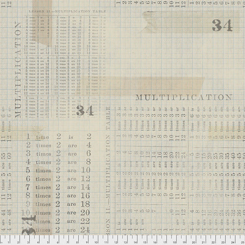 Memoranda III - Multiplication Table-Aqua-Grey Numbers & Text on Aqua Graph b