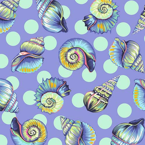 108" Wide Back - Floral Reef -Big Shelly - Marine - large shells - Tula Pink
