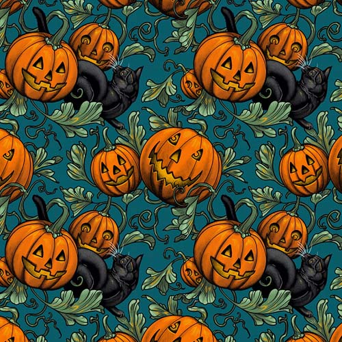 Storybook Halloween - PumpkinPatch - Turquoise