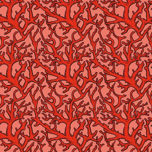 Mariana - Coral Cascade - Red - Red coral on coral