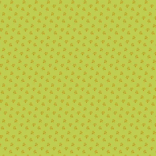 Vintage Cloth - Ginger -Vondel -  small gold floral ditsy on yellow green