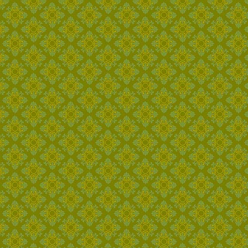 Vintage Cloth - Moss - Vondel - olive green floral lattice