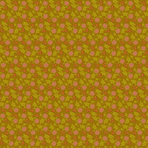 Vintage Cloth - Wall Flower -Vondel - pink & coral floral on brown