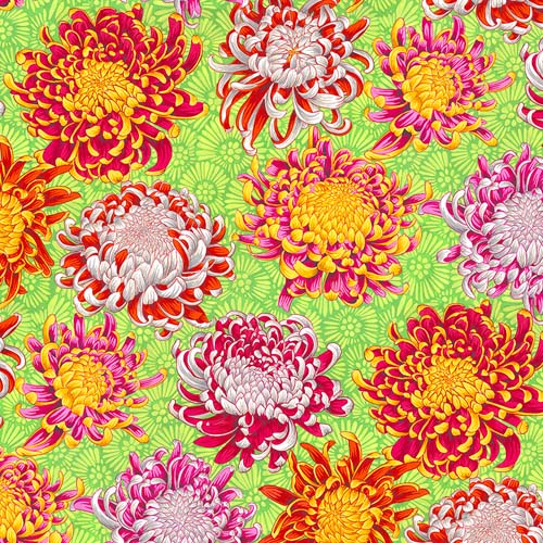 Utopia - Dancing Mums - Multi- colorful mums on green