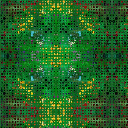 Paper Trees - Glow - Green - Colorful dots on green