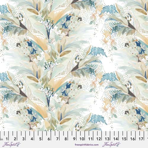 Natural Affinity - I must have flowers - Apricot - flowers in teals and apricot