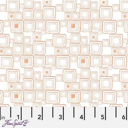 Natural Affinity - Parquet - Apricot - apricot outlined squares on white