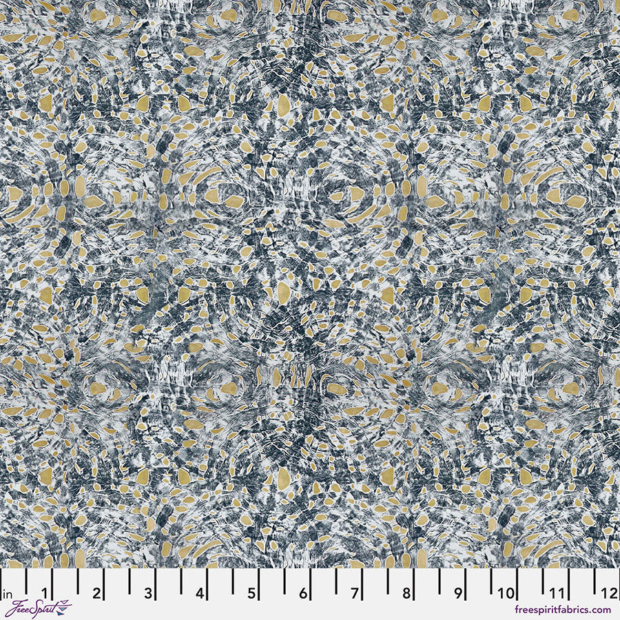 Eclipse - Moon Phase - Umbra - blue gray & tan circle texture