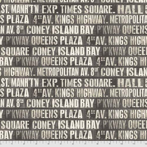 Monochrome - Subway Signs - Charcoal - white lettering on black by Tim Holtz