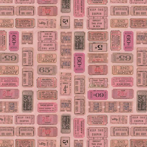 Tim Holtz Palette Pink - Tickets - arranged pink tickets on pink