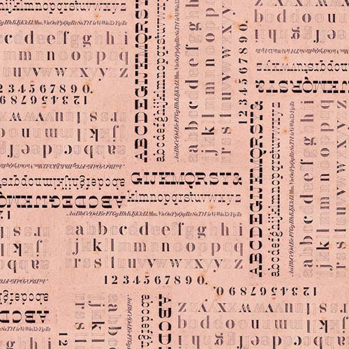 Tim Holtz Palette Pink - Typography - alphabets on pink