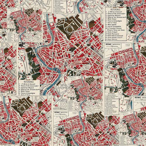 Tim Holtz Palette Red - Map - packed Rome maps