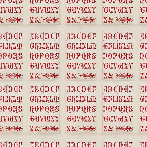 Tim Holtz Palette Red - Typography -  red alphabets on cream