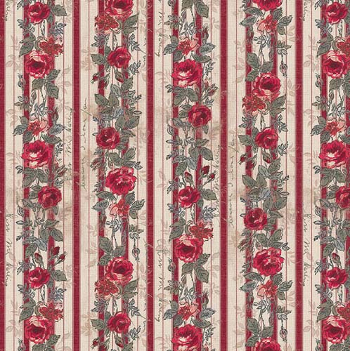 Tim Holtz Palette Red - Wallpaper -  red roses & stripes