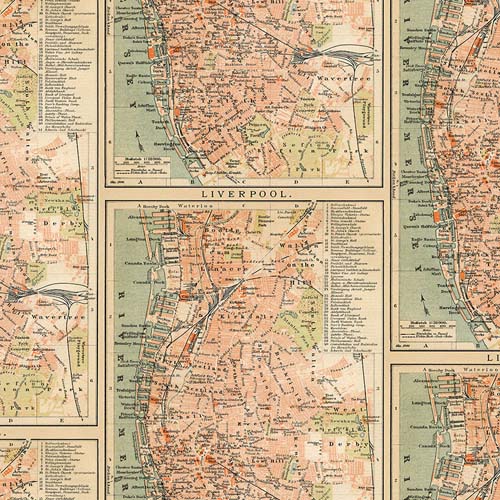 Tim Holtz Palette Orange -Map - orange Liverpool maps
