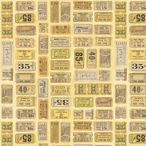 Tim Holtz Palette Yellow - Tickets -  arranged yellow tickets