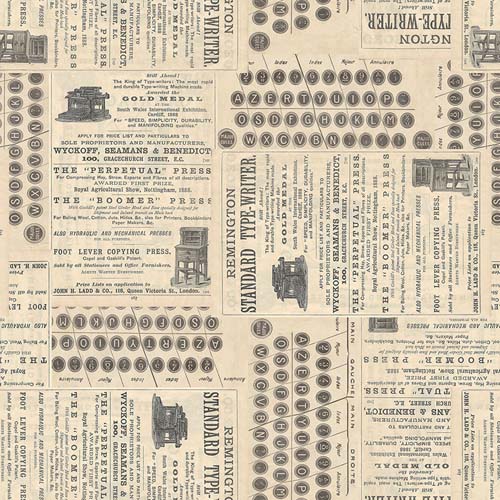 Tim Holtz Palette Neutral - Typewriter - light tan typewriter ads