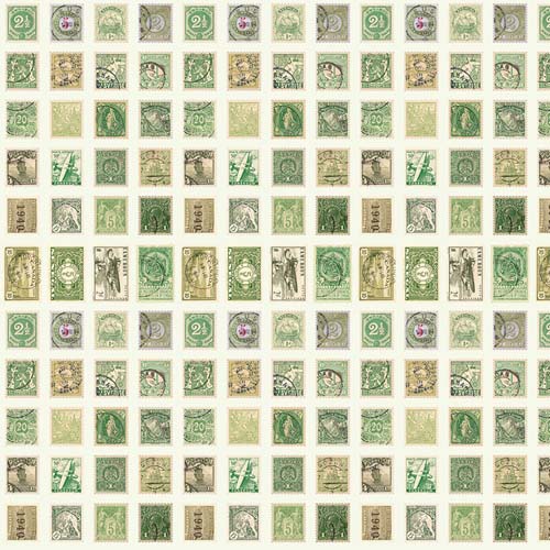 Tim Holtz Palette Green - Stamps - rows of green stamps