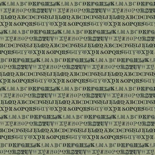Tim Holtz Palette Green - Typography - alphabet on green
