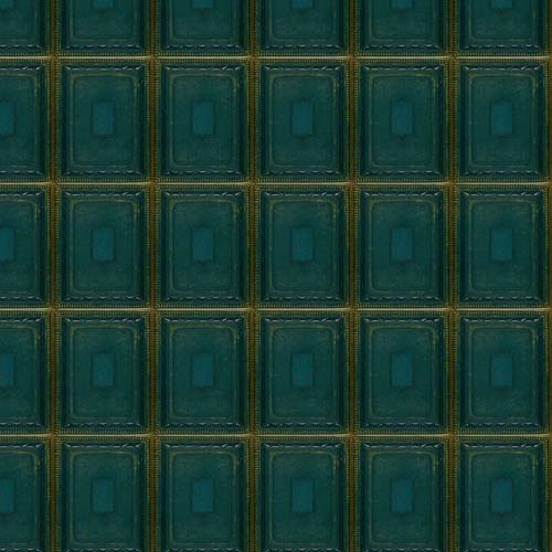Tim Holtz Palette Teal - Tiles - Dark teal tiles with gold  in rows