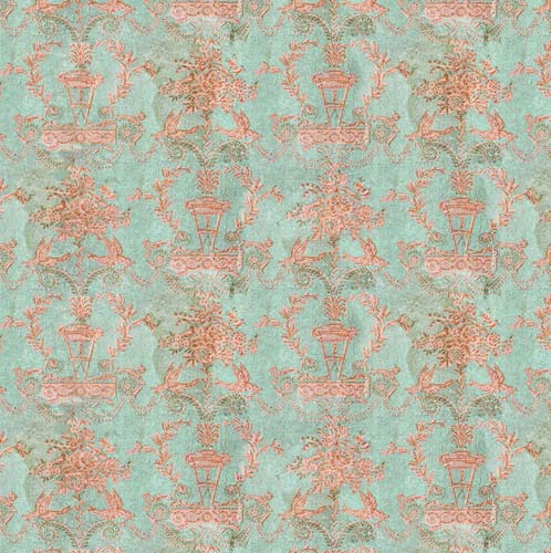 Tim Holtz Palette Teal - Wallpaper - peach & teal wallpaper