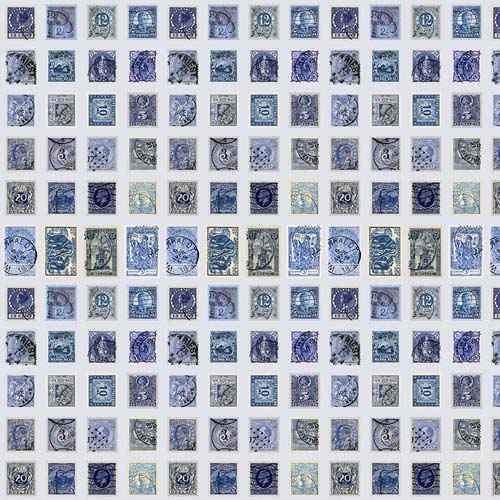 Tim Holtz Palette Indigo - Stamps - rows of indigo blue stamps