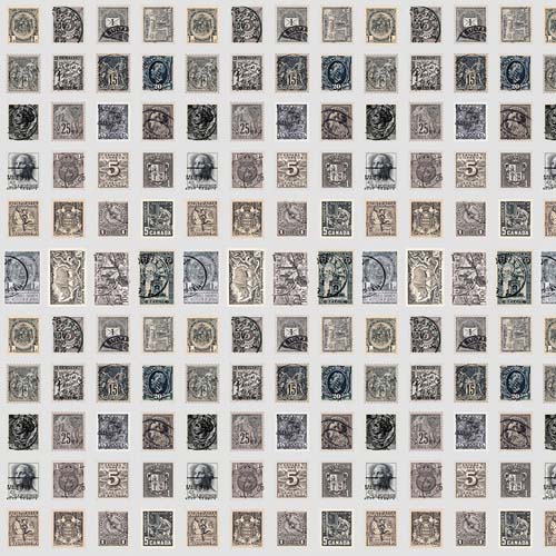 Tim Holtz Palette Charcoal - Stamps - taupe stamps in rows
