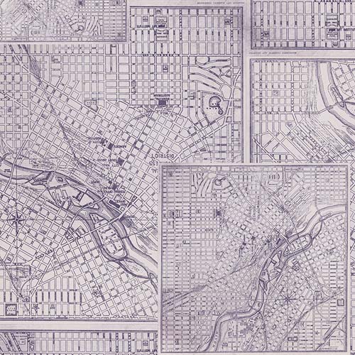 Tim Holtz Palette Purple - Map-  light purple maps