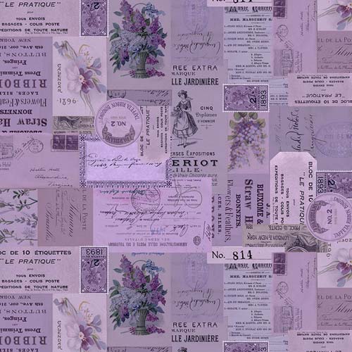 Tim Holtz Palette Purple - Ephemera - packed purple receipts, tickets, etc.