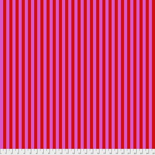 Tula's True Colors - Tent Stripe - Peony, Pink/red by Tula Pink