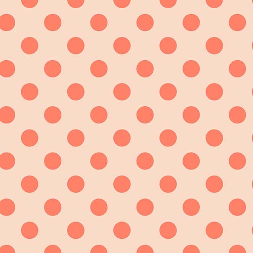 Neon True Colors - Neon Pom Poms - Lunar -  Orange dots on beige - Tula Pink